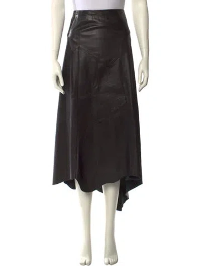 Pre-owned Rizal Leather Long Skirt In Black