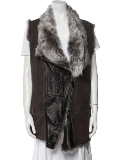 Pre-owned Rizal Shearling Fur Coat In Brown