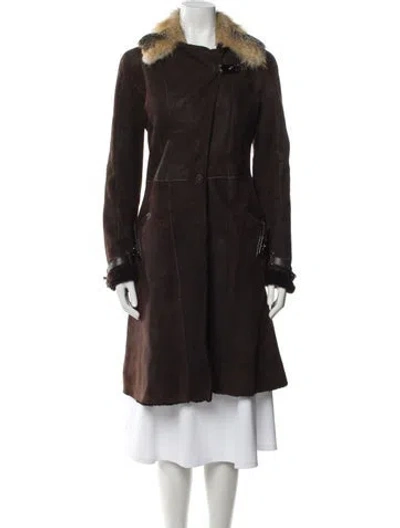 Pre-owned Rizal Shearling Fur Coat In Brown