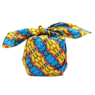Rize London Blue / Yellow Rize & Shine Candle With Furoshiki Gift Wrapping In Multi