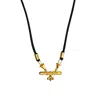Rize Women's Black / Gold Bar Amulet Necklace - Gold Plated & Black Cord In Multi
