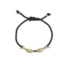 Rize Women's Black / Gold Matsya Charm Bracelet - Gold Plated & Black Cord In Black