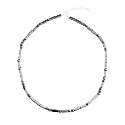 Rize Women's Black / Silver Hematite Necklace - Sterling Silver