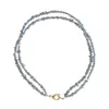 Rize Women's Blue / Grey / Gold Labradorite Necklace - Gold Plated In Gray