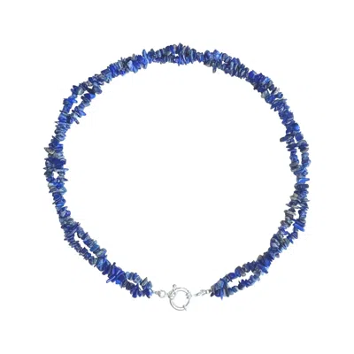Rize Women's Blue / Purple / Silver Lapis Lazuli Twisted Necklace - Sterling Silver
