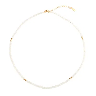 Rize Women's Gold / White Rainbow Moonstone & Gold Vermeil Necklace