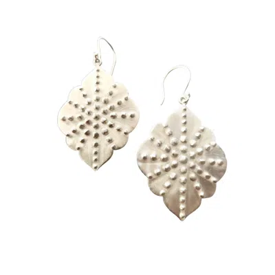 Rize Women's Granulated Ashram Window Earrings - Sterling Silver