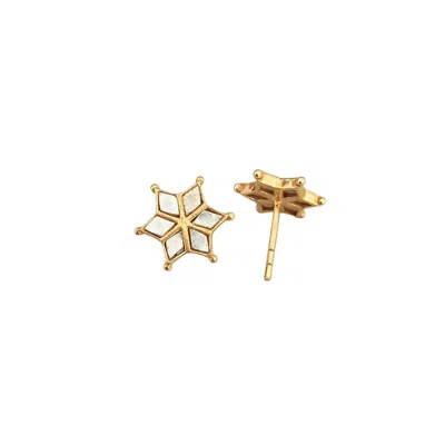 Rize Women's Mirror Star Stud Earrings - Gold Vermeil & Mirror
