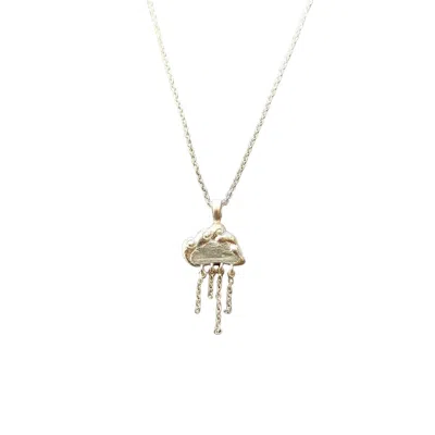 Rize Women's Monsoon Cloud & Rain Charm Necklace - Silver