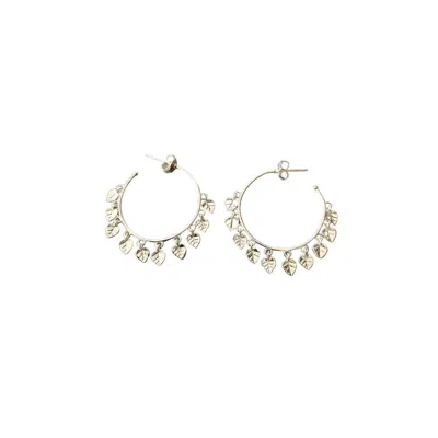 Rize Women's Peepal Leaf Hoops - Sterling Silver
