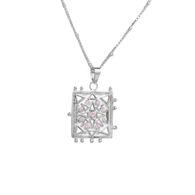 Rize Women's Pink / Purple / Silver Udaipur Star Talisman Necklace - Rose Quartz