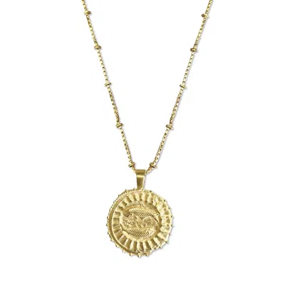 Rize Women's Pisces Zodiac Manifesting Necklace - Double Sided - Gold Vermeil