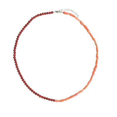 Rize Women's Red / Pink / Silver Coral Necklace In Multi