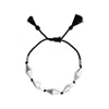 Rize Women's Silver / Black Dholki Bracelet - Sterling Silver & Black Cord In Black