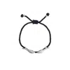 Rize Women's Silver / Black Matsya Charm Bracelet - Sterling Silver Plated & Black Cord In Black