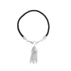 Rize Women's Silver / Black Tassel Bracelet - Sterling Silver Plated & Black Cord In Black