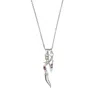 Rize Women's Silver / Red Ruby Dagger & Arrow Amulet Necklace - Sterling Silver In White