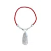 Rize Women's Silver / Red Tassel Bracelet - Sterling Silver Plated & Red Cord In Multi