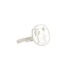 Rize Women's Silver / White Voyager Palm Ring - Sterling Silver