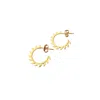 Rize Women's Wild Tiger Claw Hoops - Gold Vermeil