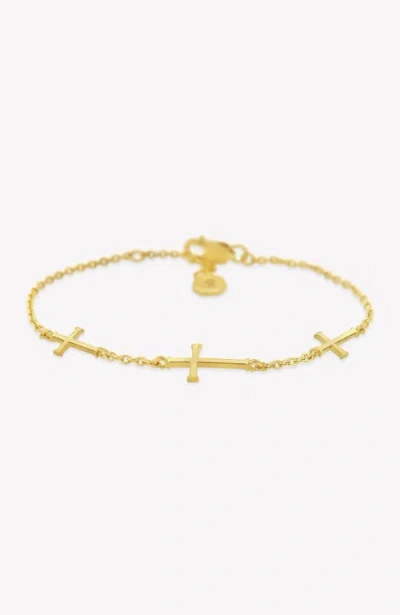 Rizen Jewelry Calvary Cross Bracelet In Gold