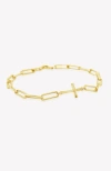 Rizen Jewelry Chain Breaker Cross Bracelet In Brown