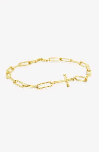 Rizen Jewelry Chain Breaker Cross Bracelet In Brown