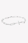 Rizen Jewelry Chain Breaker Cross Bracelet In Silver