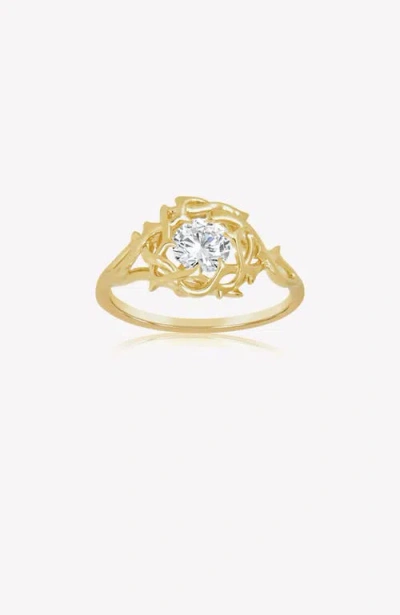Rizen Jewelry Crown Of Thorns Statement Ring In Gold