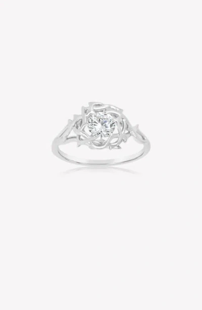Rizen Jewelry Crown Of Thorns Statement Ring In Silver