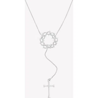 Rizen Jewelry Crown Of Thorns Y Necklace In Silver