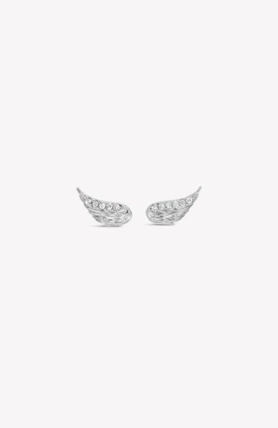 Rizen Jewelry Divine Wings Sparkle Earrings In Metallic