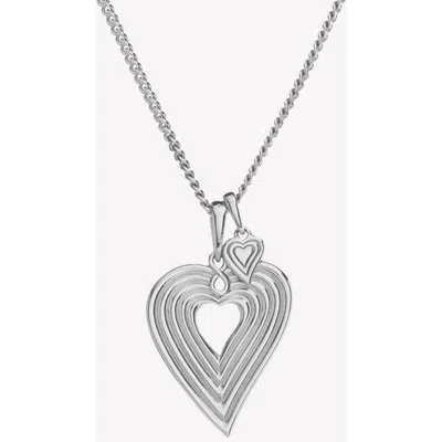 Rizen Jewelry Emanate Love Heart Pendant Necklace In Metallic