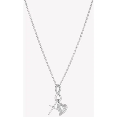 Rizen Jewelry Faith, Hope, & Love Charm Pendant Necklace In Metallic