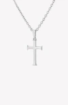 Rizen Jewelry Large Cross Pendant Necklace In Metallic