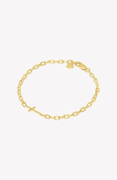 Rizen Jewelry Mini Chain Breaker Cross Bracelet In Gold