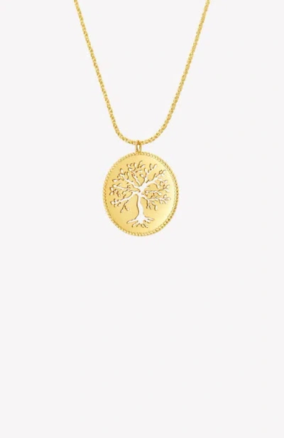 Rizen Jewelry Olive Tree Necklace In Gold