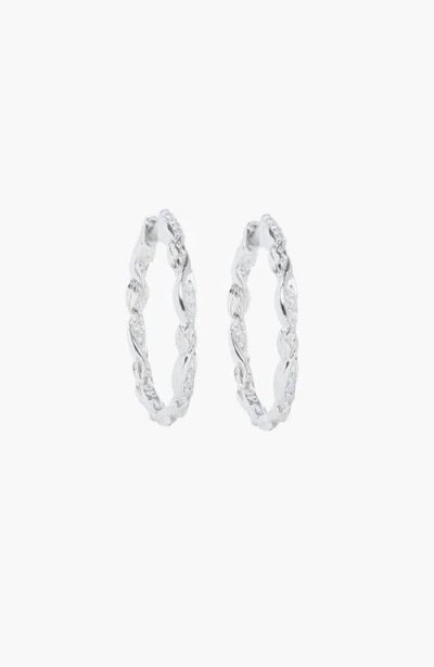 Rizen Jewelry Sacred Vine Hoop Earring In Silver
