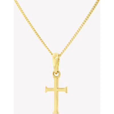 Rizen Jewelry Small Cross Pendant Necklace In Gold