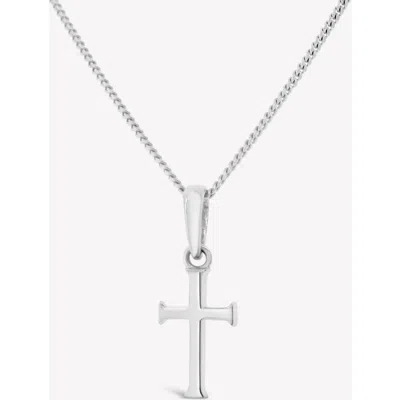 Rizen Jewelry Small Cross Pendant Necklace In Metallic