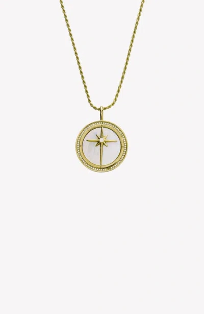 Rizen Jewelry True Direction Compass Necklace In Gold