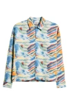 Rizort Art Printed Button-up Shirt Jacket In Multi