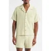Rizort Gregory Basket Weave Knit Camp Shirt In Green