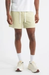 Rizort Gregory Basket Weave Knit Drawstring Shorts In Green