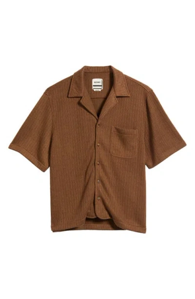 Rizort Hunter Knit Camp Shirt In Brown