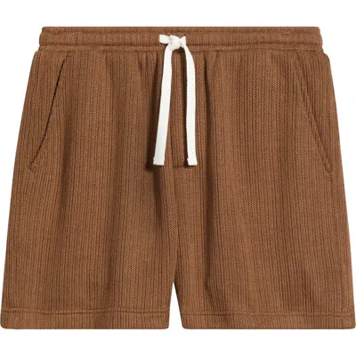 Rizort Hunter Knit Drawstring Shorts In Brown
