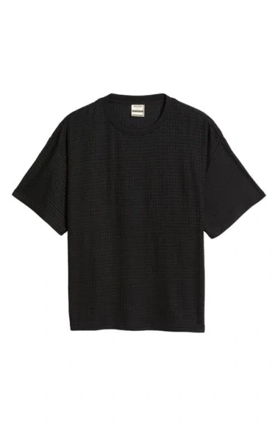 Rizort Jenaro Waffle Knit T-shirt In Black