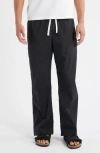 Rizort Tim Stretch Nylon Drawstring Pants In Black