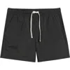 Rizort Kore Drawstring Nylon Shorts In Black