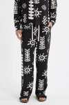 Rizort Mason Abstract Print Drawstring Pants In Black